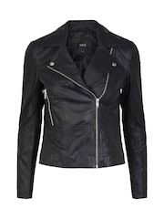 Y.A.S Black Real Leather Biker Jacket - Image 4 of 5