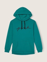 Victoria's Secret PINK Deep Lake Blue Logo Lounge Zip Up Sweatshirt - Image 4 of 4
