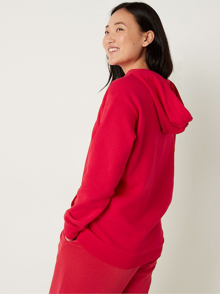 Victoria's Secret PINK Pepper Red Logo Lounge Zip Up Sweatshirt - Image 2 of 3 Victoria's Secret PINK Pepper Red Logo Lounge Zip Up Sweatshirt - Image 2 of 3