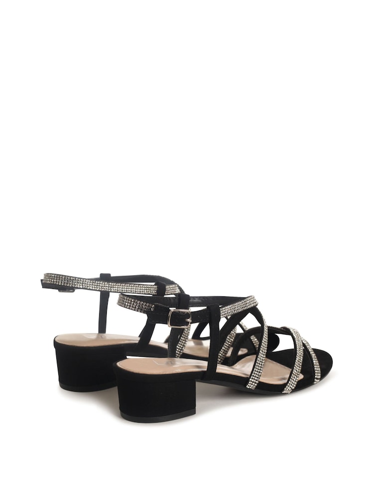 Linzi Glow Filigrane Sandalen mit niedrigem Blockabsatz und Riemen mit Strasssteinen - Bild 4 von 4 Linzi Glow Filigrane Sandalen mit niedrigem Blockabsatz und Riemen mit Strasssteinen - Bild 4 von 4