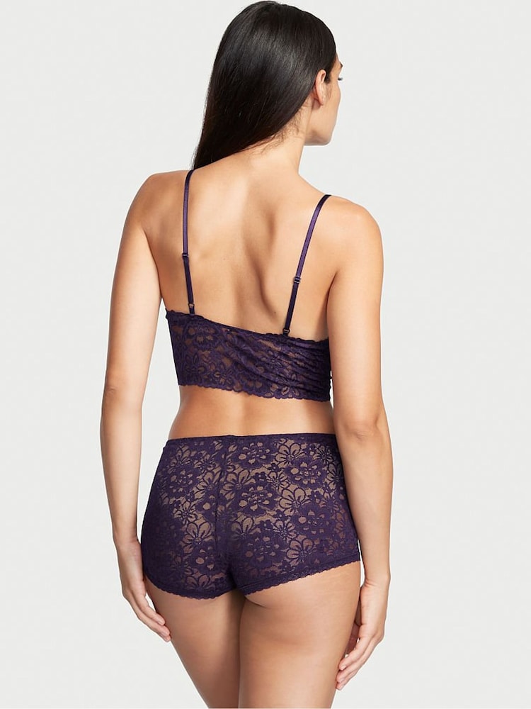 Victoria's Secret Gothic Purple Lacie Cropped Cami Boyshort Set - Image 2 of 3