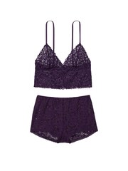 Victoria's Secret Gothic Purple Lacie Cropped Cami Boyshort Set - Image 3 of 3