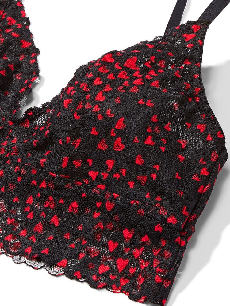 Victoria's Secret Black Heart Sprinkles Lace Unlined Bralette - Image 4 of 4