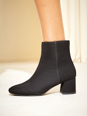 Friends Like These Black Regular Fit Suedette Block Heel Ankle Boot - Image 4 of 4