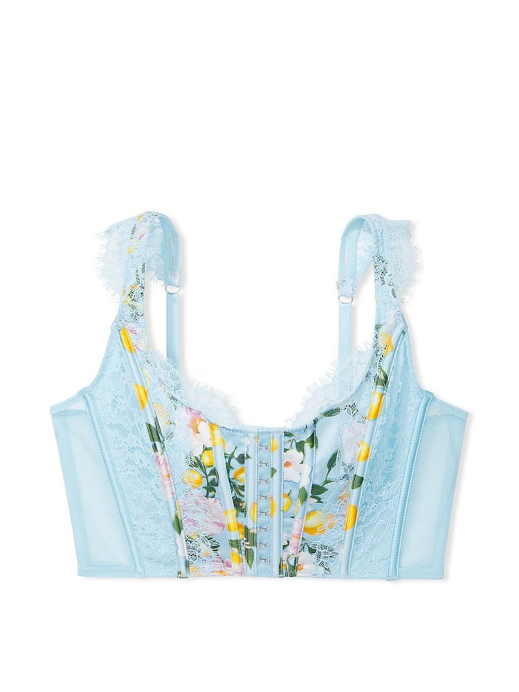 Victoria's Secret Blue Lace Unlined Corset Bra Top - Image 3 of 3