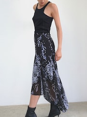 Religion Blue High Low Midi Skirt Abstract Animal Prints - Image 4 of 5