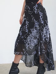 Religion Blue High Low Midi Skirt Abstract Animal Prints - Image 5 of 5