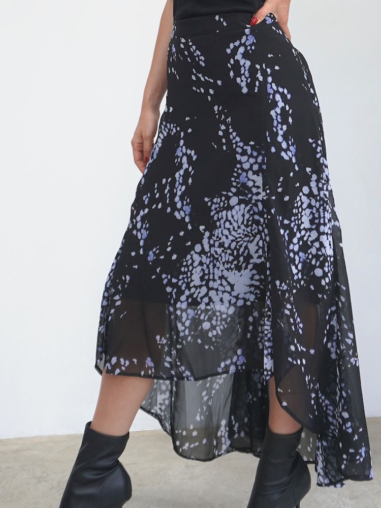 Religion Blue High Low Midi Skirt Abstract Animal Prints - Image 5 of 5