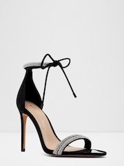 Aldo Black Embellished Strappy High Heeled Sandal - Image 1 of 5