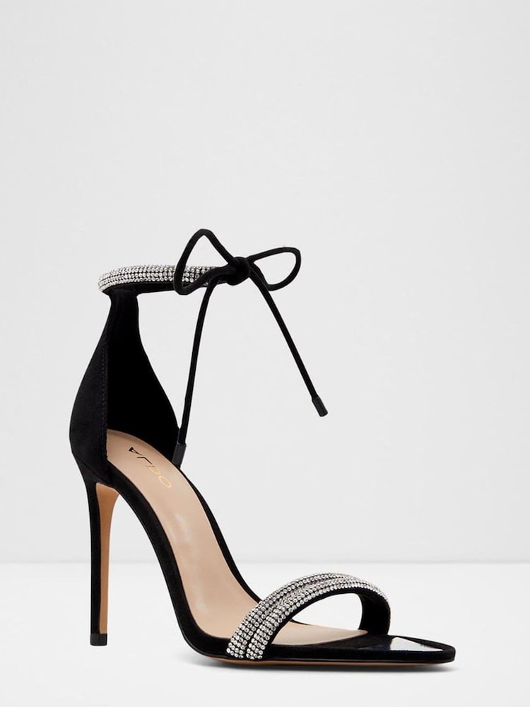 Aldo Black Embellished Strappy High Heeled Sandal - Image 1 of 5