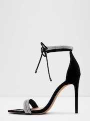 Aldo Black Embellished Strappy High Heeled Sandal - Image 2 of 5