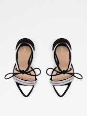 Aldo Black Embellished Strappy High Heeled Sandal - Image 4 of 5