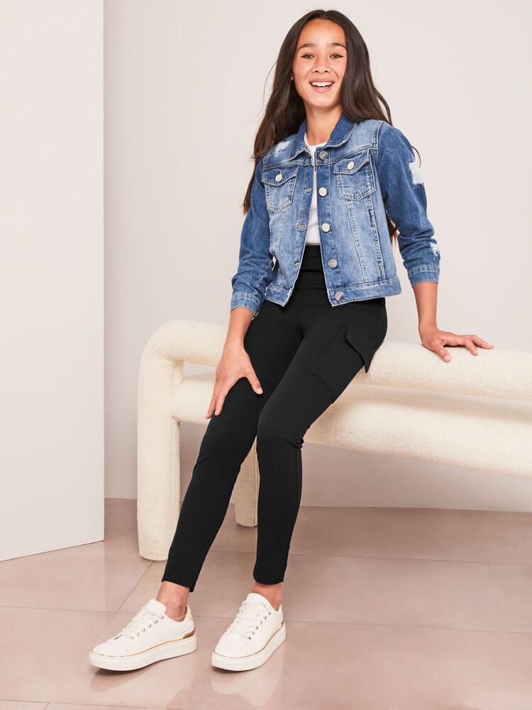 Lipsy Black Cargo Leggings - Image 2 of 4