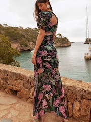 Lipsy Floral Regular Ruched Front Maxi Dress - Image 2 of 4