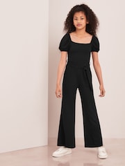 Lipsy Black Square Neck Jersey Jumpsuit - Image 1 of 4