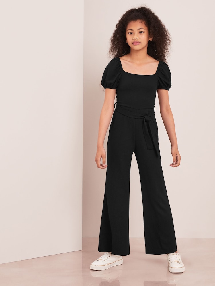 Lipsy Black Square Neck Jersey Jumpsuit - Image 1 of 4 Lipsy Black Square Neck Jersey Jumpsuit - Image 1 of 4