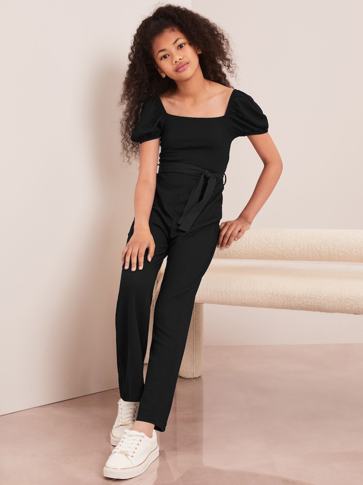Lipsy Black Square Neck Jersey Jumpsuit - Image 2 of 4