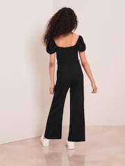Lipsy Black Square Neck Jersey Jumpsuit - Image 3 of 4