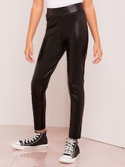 Lipsy Black PU Legging - Image 1 of 3