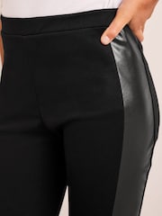 Lipsy Black PU Side Stripe Legging - Image 4 of 4