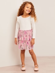 Lipsy Pink 2 in1 Tierred Skirt Dress (0-6yrs) - Image 2 of 4