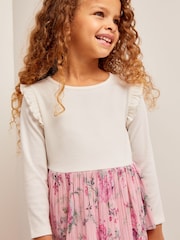 Lipsy Pink 2 in1 Tierred Skirt Dress (0-6yrs) - Image 4 of 4