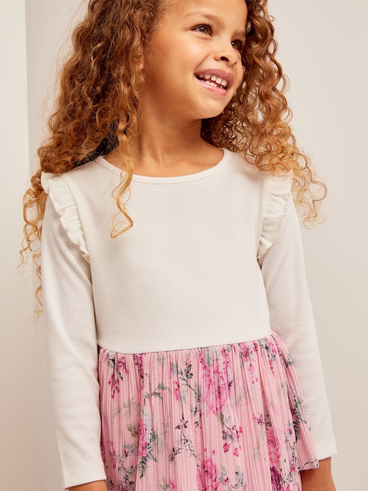 Lipsy Pink 2 in1 Tierred Skirt Dress (0-6yrs) - Image 4 of 4