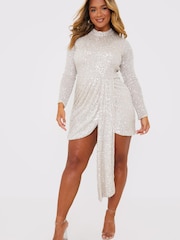 In The Style Gold Jac Jossa Sequin Drape Mini Dress - Image 2 of 4