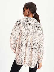 ONLY Black and White Long Sleeve Zebra Animal Printed Shirt - Image 2 of 4
