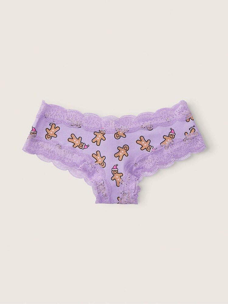 Victoria's Secret PINK Lavender Love Gingerbread Purple Lace Trim Cheeky Knickers - Image 1 of 1