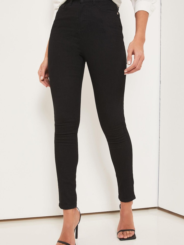Lipsy Figurformende Skinny-Jeans mit hohem Bund - Bild 1 von 4
