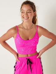 Victoria's Secret PINK Atomic Pink Stars Seamless Lightly Lined Low Impact Sports Bra - Image 1 of 4