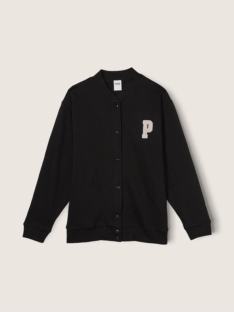 Victoria's Secret PINK Black Varsity Jacket - Image 2 of 3