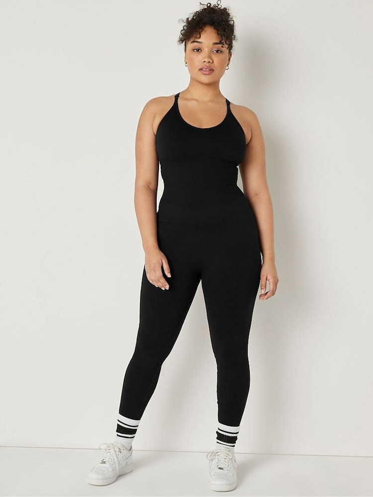 Victoria's Secret PINK Pure Black Workout Jumpsuit - Image 1 of 4