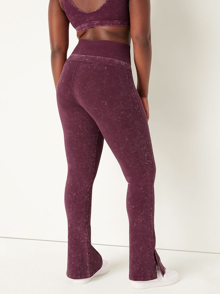 Victoria's Secret PINK Rich Maroon Red Foldover Flare Legging - Image 2 of 4