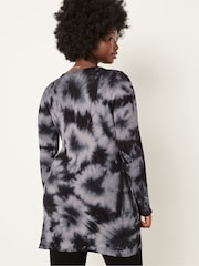 Victoria's Secret PINK Black Tie Dye Thermal Long Sleeve Henley Dress - Image 2 of 4