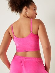 Victoria's Secret PINK Atomic Pink Velvet Lightly Lined Sports Crop Bra - Image 2 of 4