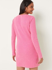 Victoria's Secret PINK Ultra Pink Wash Thermal Long Sleeve Henley Dress - Image 2 of 3