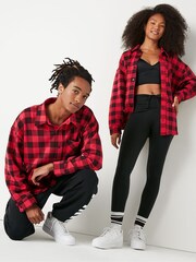 Victoria's Secret PINK Red Pepper Plaid Fleece Shirt Jacket - Image 3 of 4