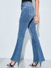 Lipsy Authenctic Blue Petite Mid Rise Flare jeans - Image 3 of 4