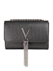 Valentino Bags Silver Glitter Divina Crossbody Bag - Image 1 of 4
