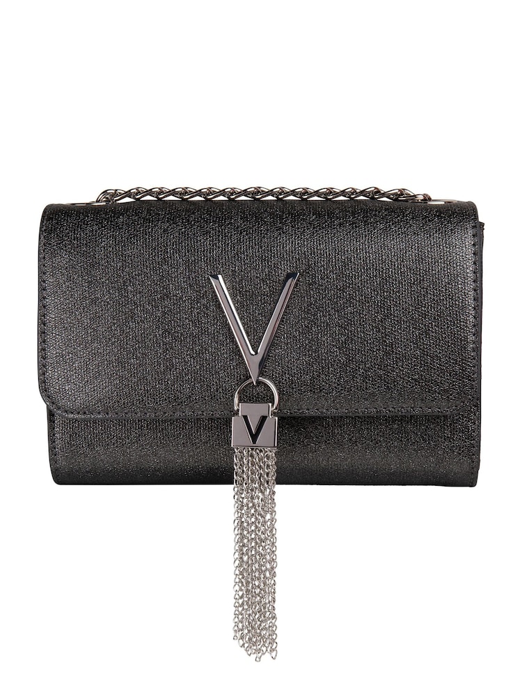 Valentino Bags Silver Glitter Divina Crossbody Bag - Image 1 of 4
