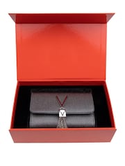 Valentino Bags Silver Glitter Divina Crossbody Bag - Image 4 of 4