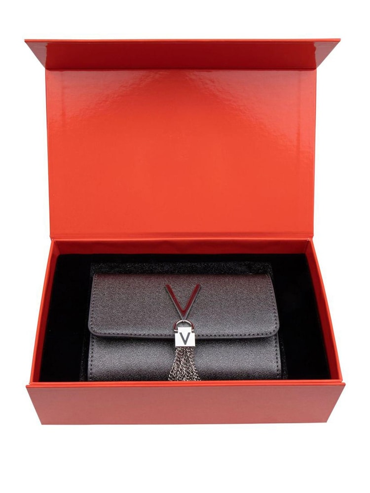 Valentino Bags Silver Glitter Divina Crossbody Bag - Image 4 of 4
