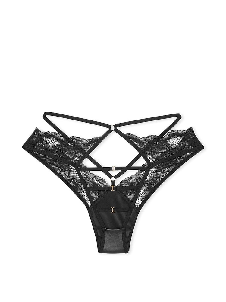 Victoria's Secret Black Strappy Open Brazilian Knickers - Image 4 of 4