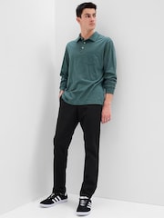 Черный - Зауженный крой - Стрейчевый брюки чинос Gap - Изображение 1 из 4