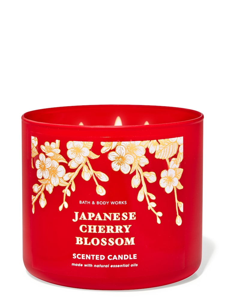 Bath & Body Works Japanese Cherry Blossom 3-Wick Candle 14.5 oz / 411 g - Image 1 of 1