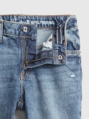 Lavado azul medio - Vaqueros estilo girlfriend desgastados de Gap (5-16años) - Imagen 8 de 9