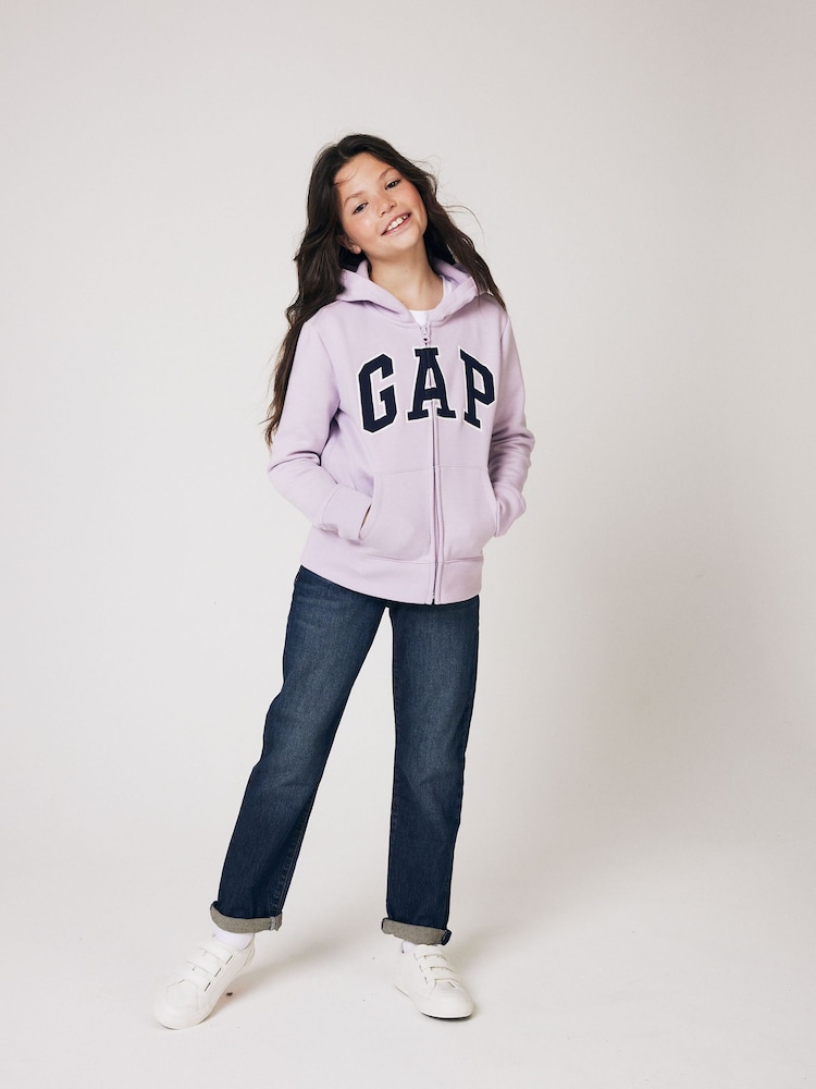Gap Dark Wash Blue Mid Rise Stretch Girlfriend Jeans (4-16yrs) - Image 1 of 11