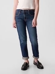 Gap Dark Wash Blue Mid Rise Stretch Girlfriend Jeans (4-16yrs) - Image 7 of 11